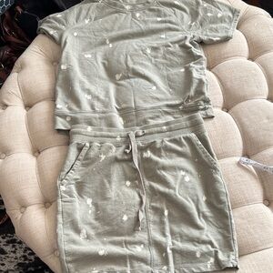 Thread & Supply Olive Green Tie-Dye Sweatshirt Set